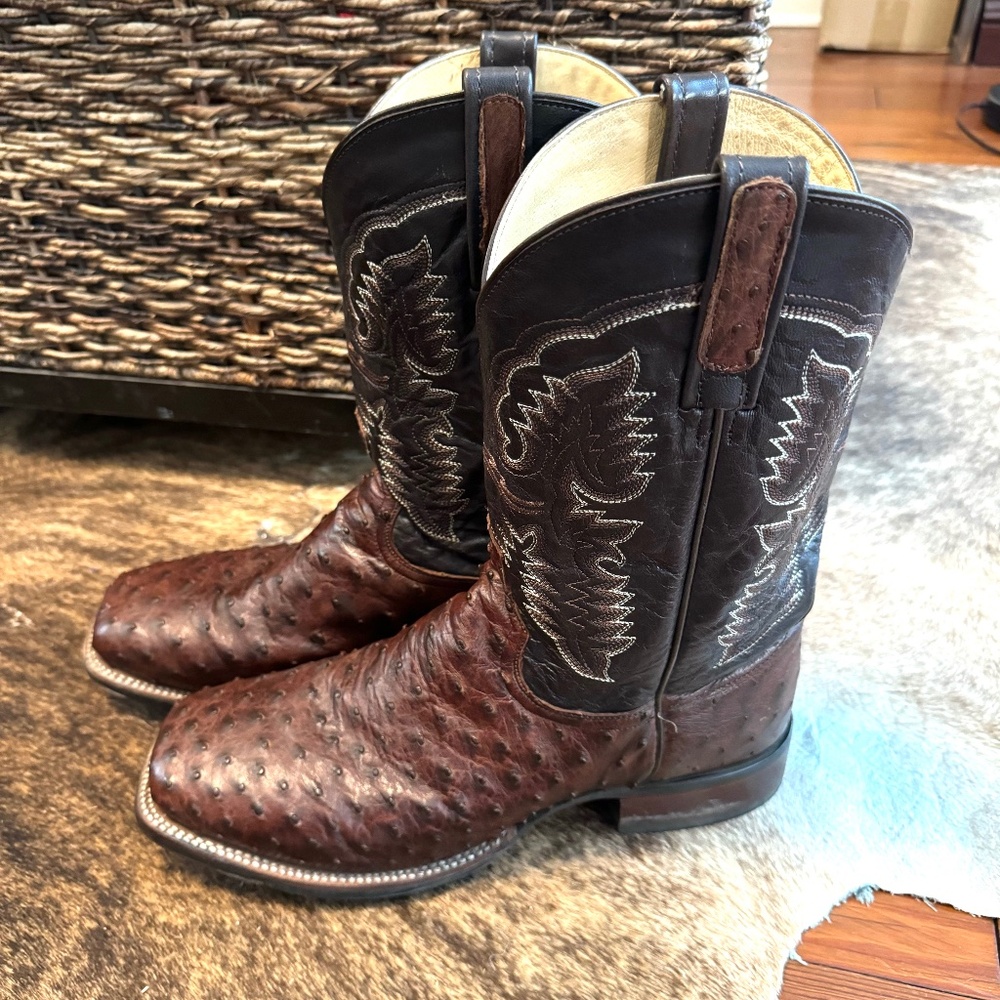 Lagrange full quill ostrich men's boots
